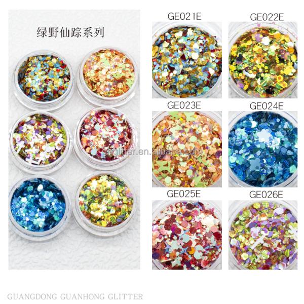 Mixed Hexagonal Butterfly Multicoloured Glitter Paillette Chunky Tumbler Decoration