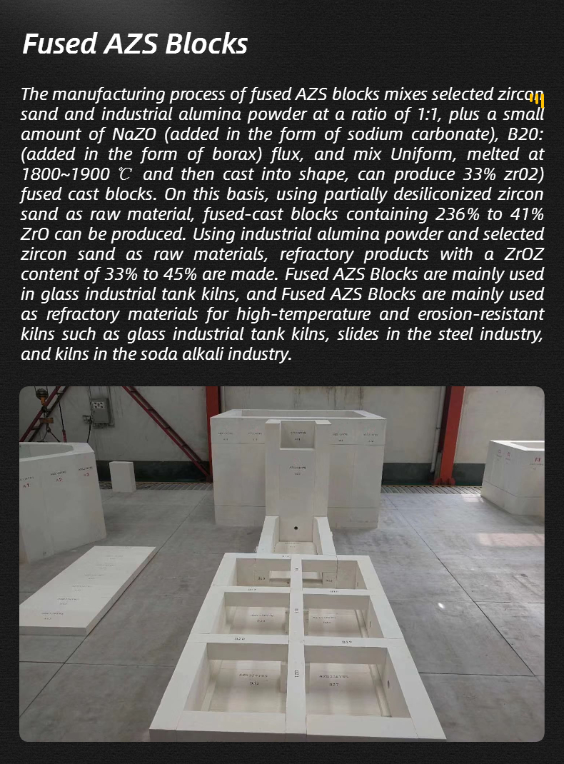 Durability MgO Content Fused Casting Zirconia Electrocast S3 ER1681 Refractory Blocks