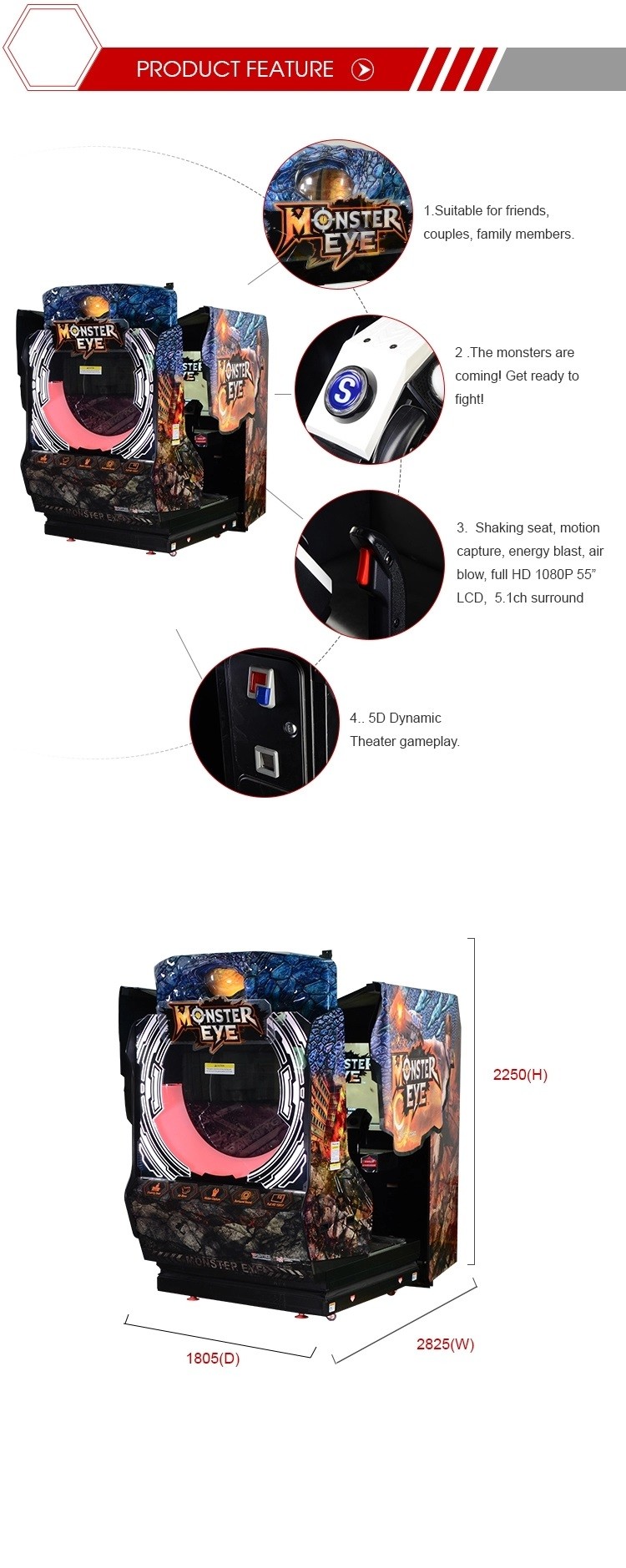 Indoor Arcade Game Machine Coin Operated / Kids Shooting Game Simulator