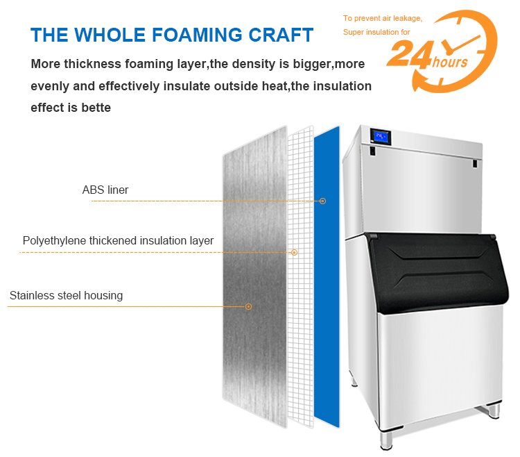 NO App-Controlled 500kg Stainless Steel Ice Cube Maker for Business Food Beverage Shop Automatic Ice Block Making Machine