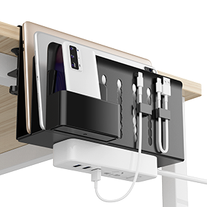 Functional Design Double-Deck Hanging Desk Laptop Organizer with Magnetic Pen Holder