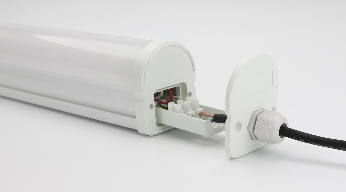 IP65 LED Batten Light cool design,white mix gray PC body,fast install supermarket