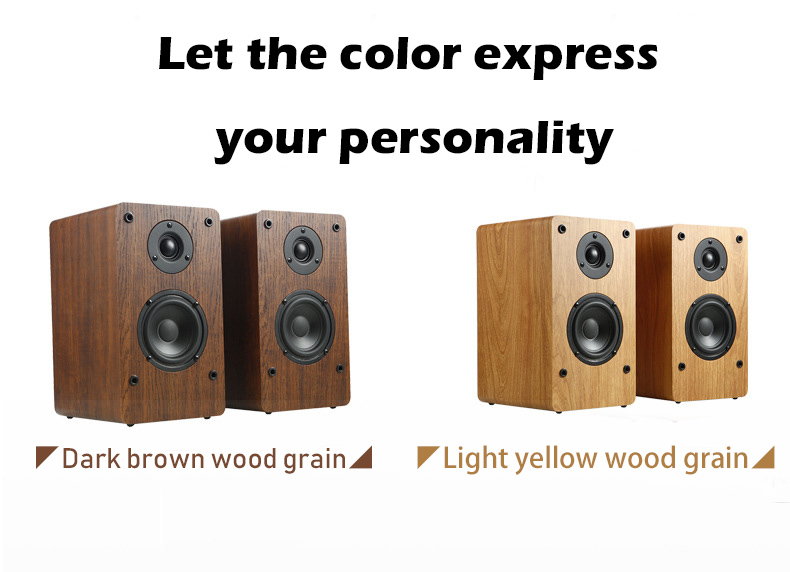 Multimedia Wood Bookshelf Speakers , Wireless Mini Hifi Bluetooth Speakers