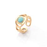 Ring women's fashion niche design sense titanium steel peacock stone women's
