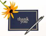 48 Set Thanks Greeting Card Navy Blue Color Gold Foil Embossed Lettering Logo
