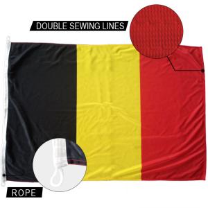 China Belgium National Flag 3x5' Knitted Polyester Rope And Loops Customized Indoor Outdoor wholesale