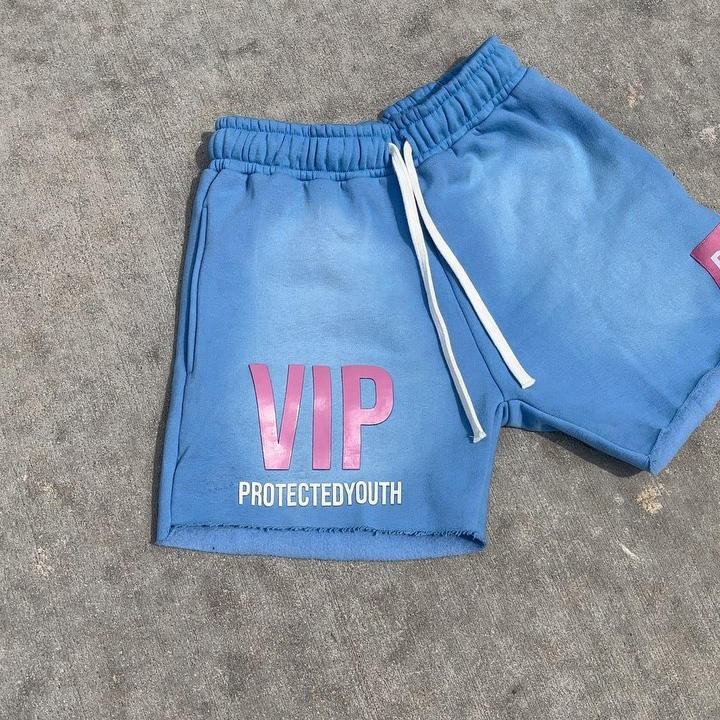 Custom Puff Print Logo Acid Wash Shorts Cotton Fleece Zipper Pockets Sweat Shorts for Men