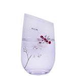 Bevel Oblique Edge Stemless Crystal Wine Glass With Angle Top