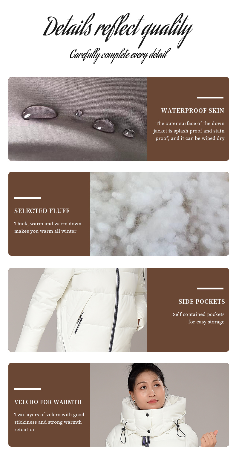 The Fine Quality FODARLLOY F23120 Ladies Warm Hooded Cotton-padded Clothes Women Slim Long Winter Jackets Women Coats