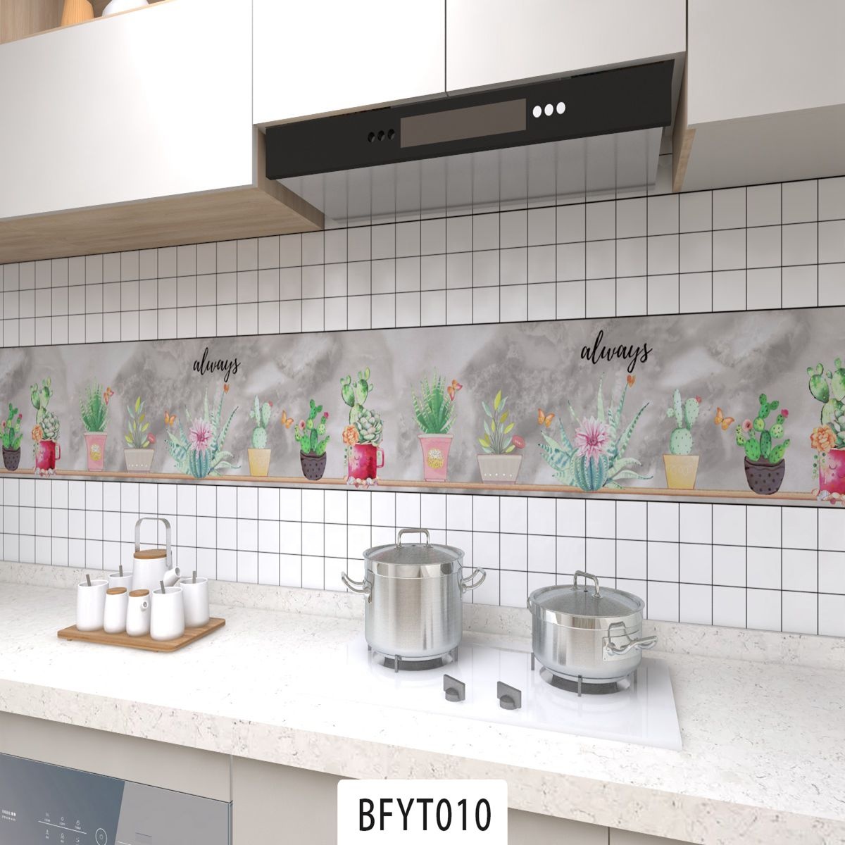 PVC Material Kitchen Sticker Thicken Durable Vinyl Wallpaper Oil Proof
