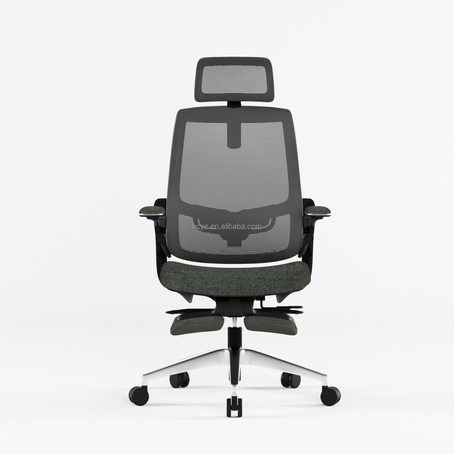 High Back Swivel Mesh Chair Ergonomic Executive Reclining Office Chair with Footrest