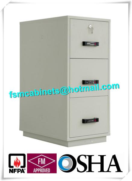 Steel 3 Drawer Fireproof Safety Cabinet , Fire Resistant File Cabinet For Paper