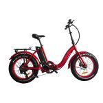 20 Inch Fat Tire Mini Folding Electric Bike 500 Watt 48v For Beach Cruiser Snow