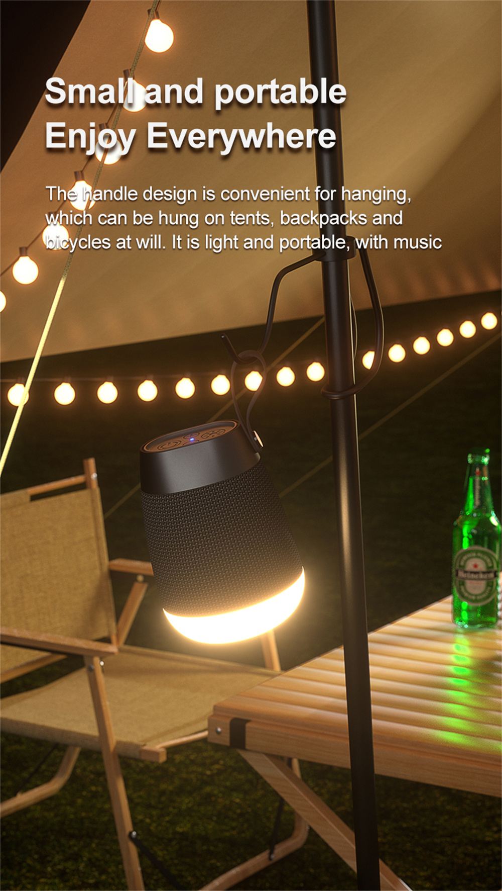 Experience Audio with this Wireless Speaker Heavy Bass Low Tone and Waterproof Fabric