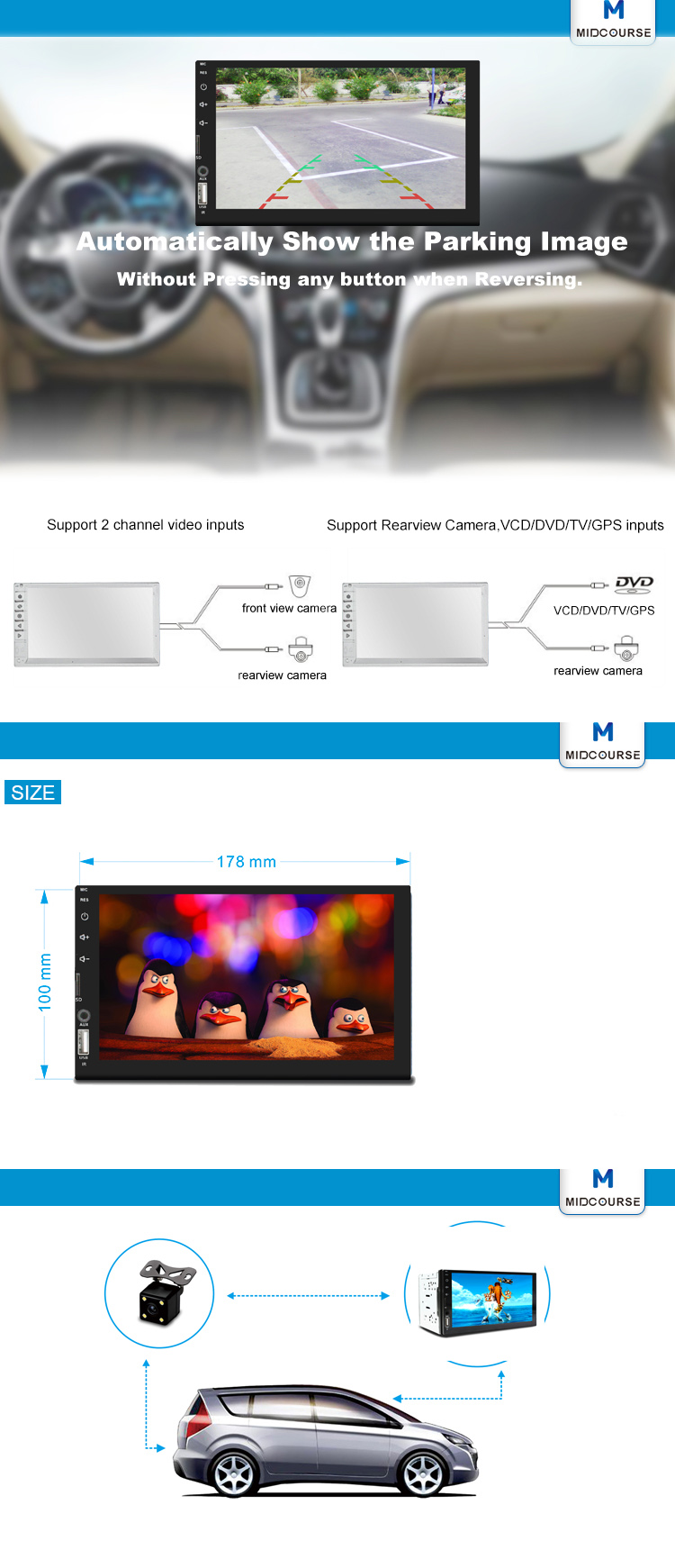 Universal wholesale 2 din car for touch screen car radio audio player