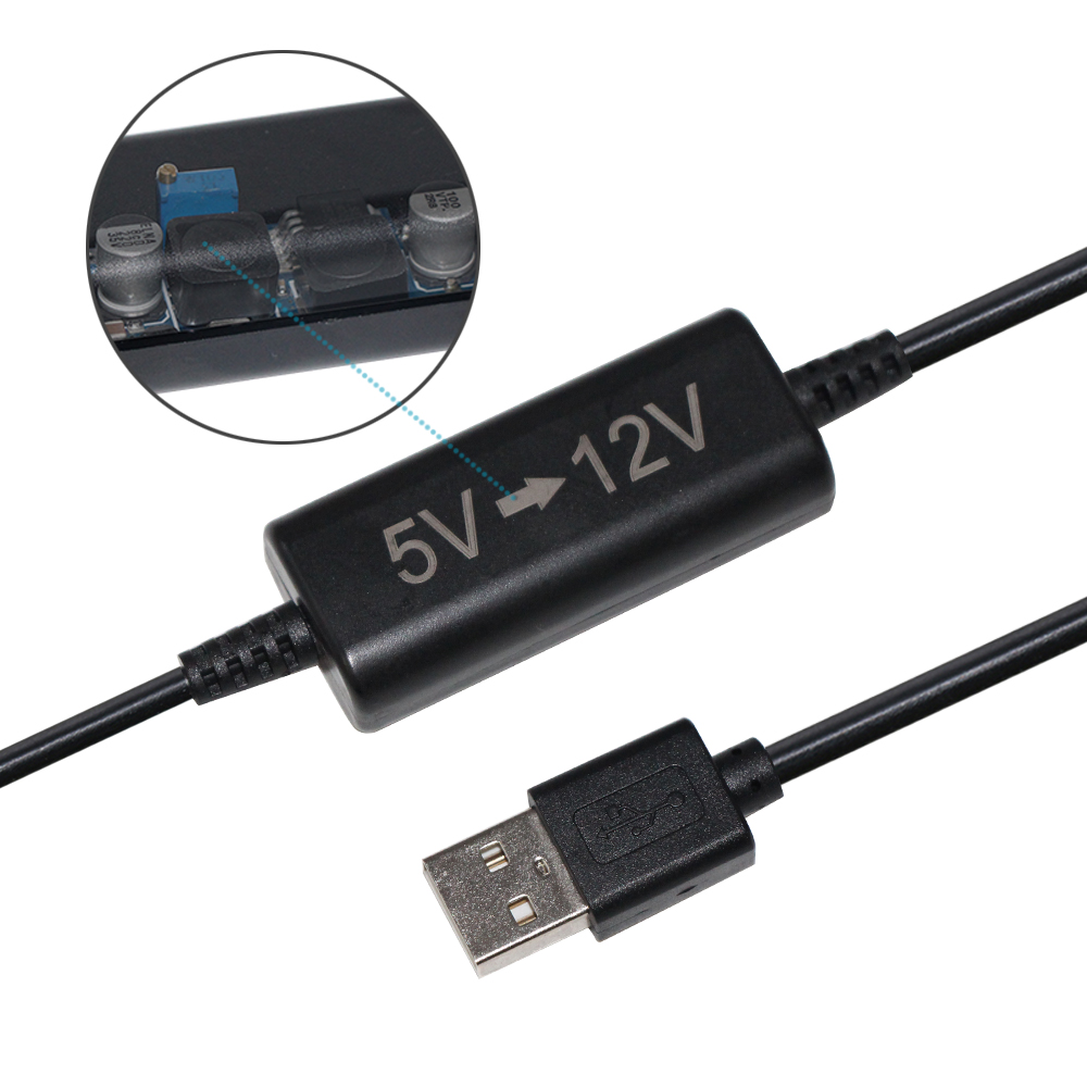 1.5m 2m USB to 12V Step Up Converter Cable with 5521MM Jack