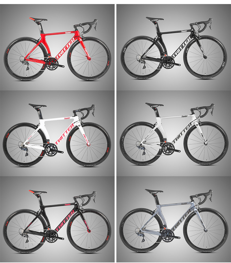 700c Carbon Fiber Frame Twitter Road Bike 22-Speed Racing Bicycle with CE Certification
