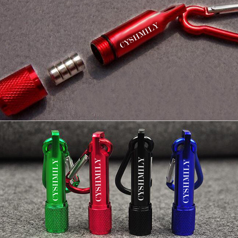Carabiner LED Emergency Flashlight 1 Mode Metal Material Cell Botton Battery Type