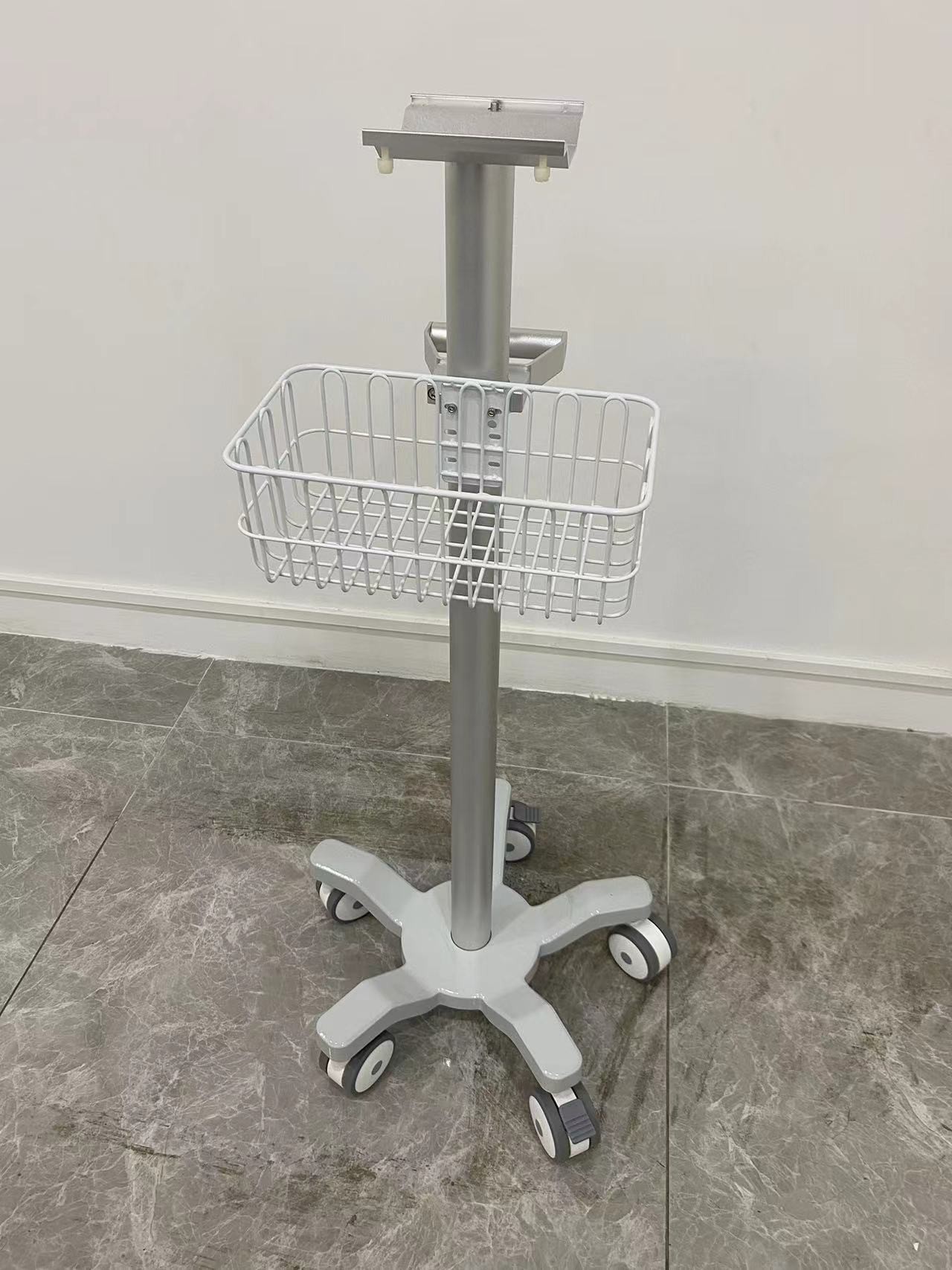 3 Inch Silent Wheels Modular Patient Monitor Trolley With Aviation Aluminum Matieral