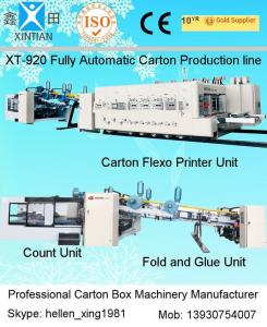 China Carton Box Die Cutting Flexo Printer Slotter Machine ISO 900x2000mm Max. Feeding Size wholesale