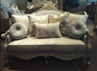 Curved Living Room Furniture Classic Fabric Sofa Set