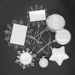 China Blank High Transparent Plastic Sublimation Christmas Snowflake Ball Ornaments wholesale