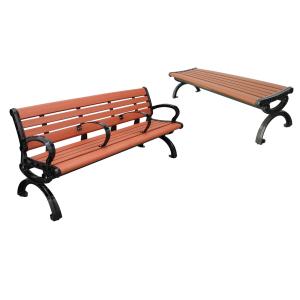 China Composite Rustic Outdoor Wooden Garden Bench With Die Cast Aluminum Ends wholesale