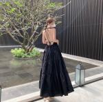 Women Sexy Low Cut Back Maxi Dress , Halter Neck Summer Maxi Dress