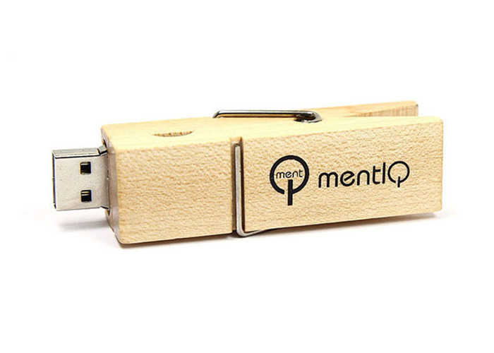 High Speed Storage Wooden Thumb Drive With Full Color Printing Logo