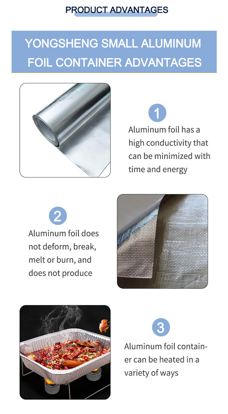 Eco - Friendly 3. Foil Dish With Lid For Household Aluminum Foil Packaging