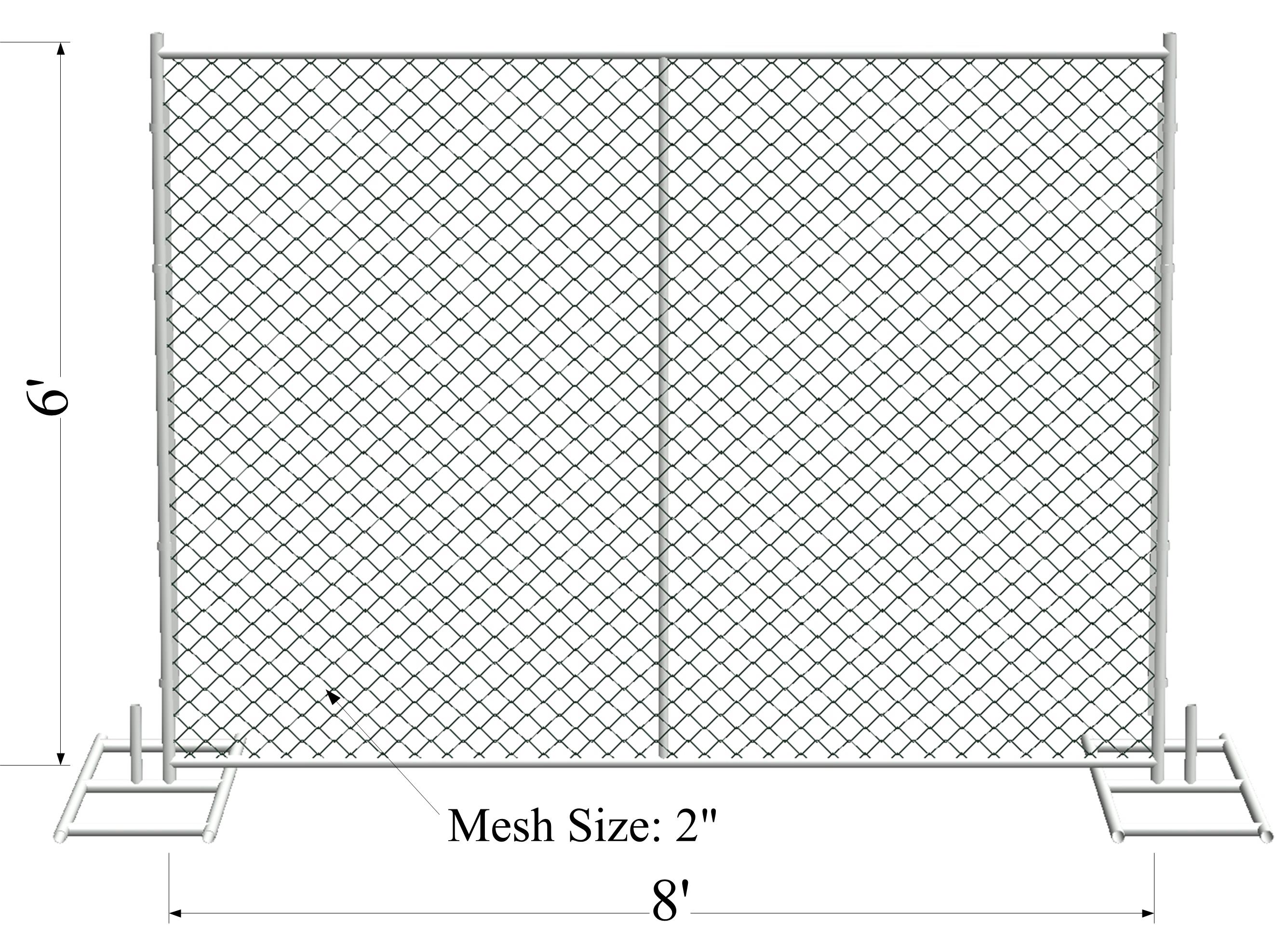 6' x 8' “Charming Baby” temporary chain link fence panels Outer Pipes1.4"(35mm ) tube Mesh 45mmx45mm high security