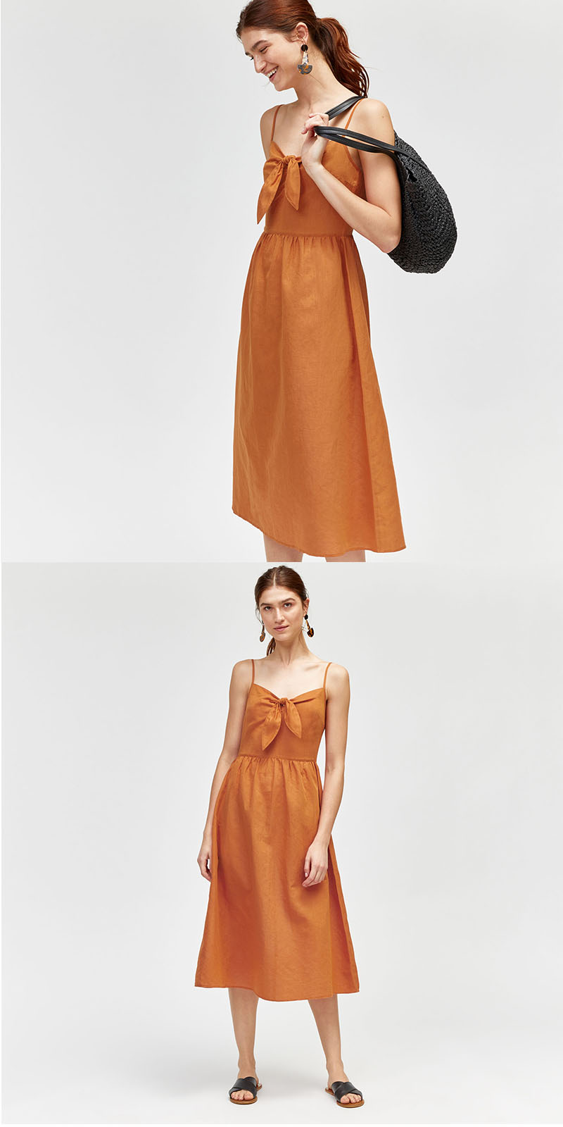Boho Summer Dresses Design Women Spaghetti Strap Maxi 100% Linen Dress