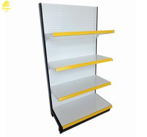 China 9010 White Color Supermarket Steel Racks Punched Buckle Back Panel wholesale
