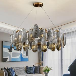 China Modern living room chandelier smoke gray crystal glass chandeliers(WH-CY-210) wholesale