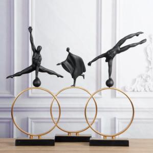 China Custom Unique Gold Metal with Black Art Sports People Decorative Tabletop Crafts wholesale