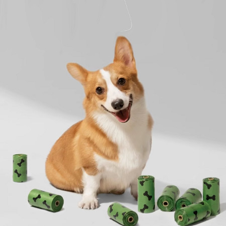 PBAT Eco Friendly Dog Poop Bags Cornstarch Compostable Trash Bags
