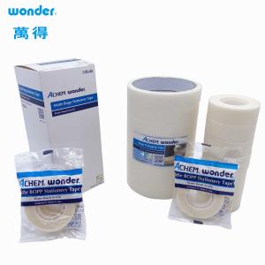 China Transparent BOPP Stationery Tape Matte White 50mm For Labeling wholesale