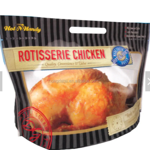 Restaurantware Recycled PET Hot Chicken Bag Reusable With 12.7 X 10.4”Clear Window