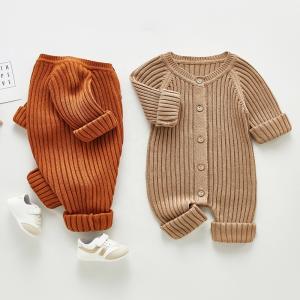 China Winter Custom 100% Cotton Sweater Baby Boys Girls Infant Jumpsuit Bodysuit wholesale