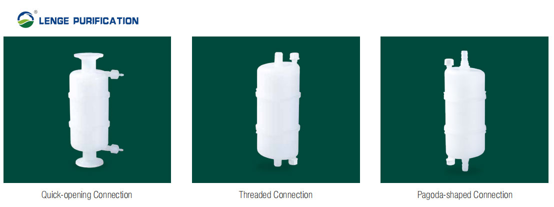 5 Inch PES Capsule Pleated Filter Cartridge With Pagoda - Shaped Connection