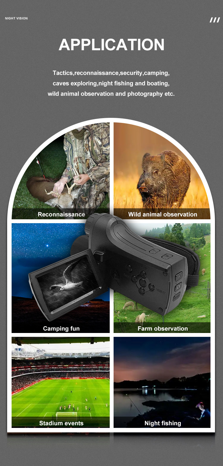 Infrared Digital Night Vision Camera handheld camera 4K HD Video 8X digital Zoom Long distance