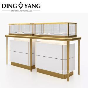 China Customize Glass Jewelry Showcases With Bright Led Lights And Lockable Drawers wholesale