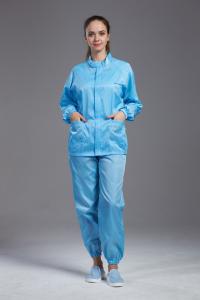 China Safety Blue Anti Static Apparel , Washable Clean Room Coveralls Lightweight wholesale