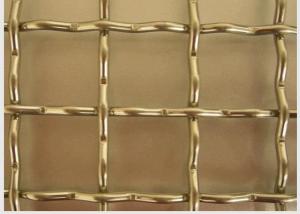 China Copper / Brass Crimped Wire Mesh Square Opening Acid Resistant For Cabinets wholesale