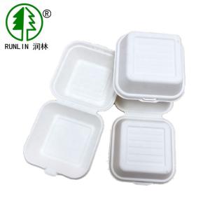 China Disposable biodegradable bagasse takeaway hamburger box template wholesale