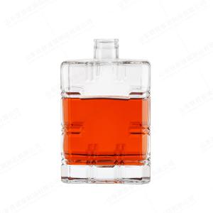 China Clear 500ml 50cl Square Glass Gin Bottle Vodka Spirit Liquor Tequila Rum Whiskey with T Cork wholesale