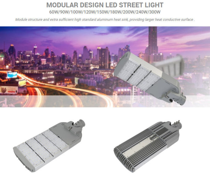 Outdoor High Power LED Street Light Ip65 Die Casting Aluminum Shell Elegant Design