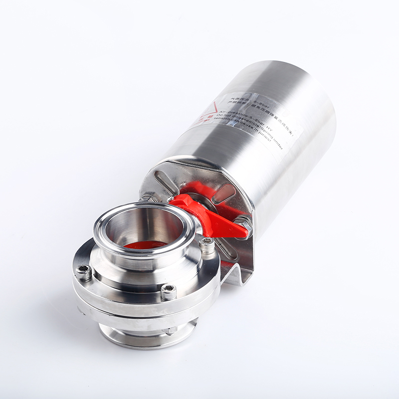 Food Grade Sanitary Pneumatic Butterfly Valve with 304 316L Stainless Steel and Clamp