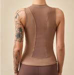 Athletic Fitness Sportswear Womens Yoga Tank Tops Crop Hollow Out Mesh Shirts
