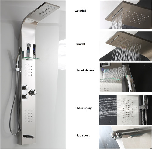 Multi Head Shower Columns Panels / Full Body Shower Panel Light Weight 5 Modes Spray